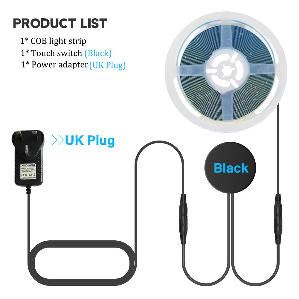 12V 24V COB LED Strip Light With Dimmable Penetrable Wood Mirror Acrylic Wireless Hand Sweep Touch Sensor Switch for Kitchen