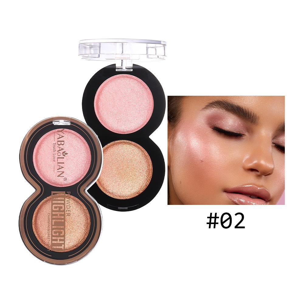 Combination Highlighter Powder Makeup Palette, Shimmer Glitter Highlighter Palette High Pigment Face Illuminator Makeup Gloss