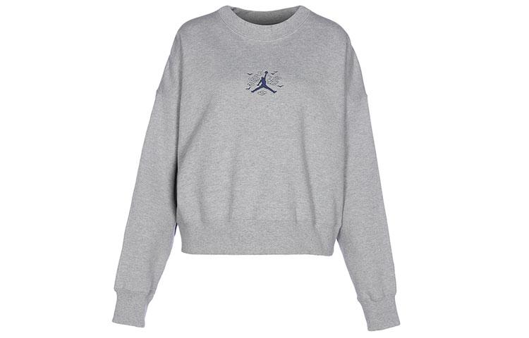 Jordan Sweatshirts Women s Gray Crew Neck Moderate Other DQ0864-063 XL