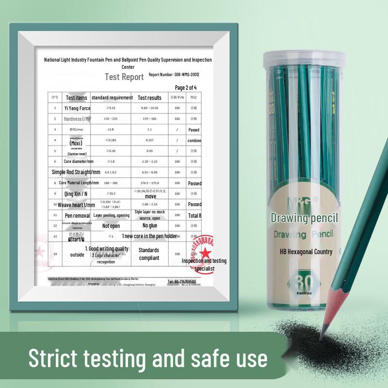 MG Classic Green Hexagonal Wooden Pencil, 2B HB for Exams and School (AWP35715).