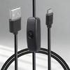 Upgrades USB to Tiny USB Charging Cable Featuring Convenient On Off Control Switches Flexible Cable for Home Office Use