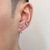 Komeiku Cross Eight-Pointed Stars Niche Style Fashion Ins Medium Cold Wind Fancy Double Ear Piercings Men's and Women's Ear Studs