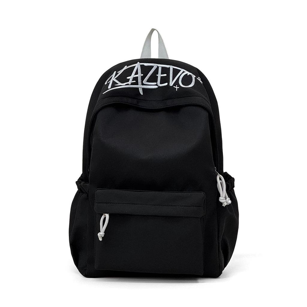 Schoolbag hazy light gray letter embroidered backpack American trendy cool student party couple holiday travel small backpack