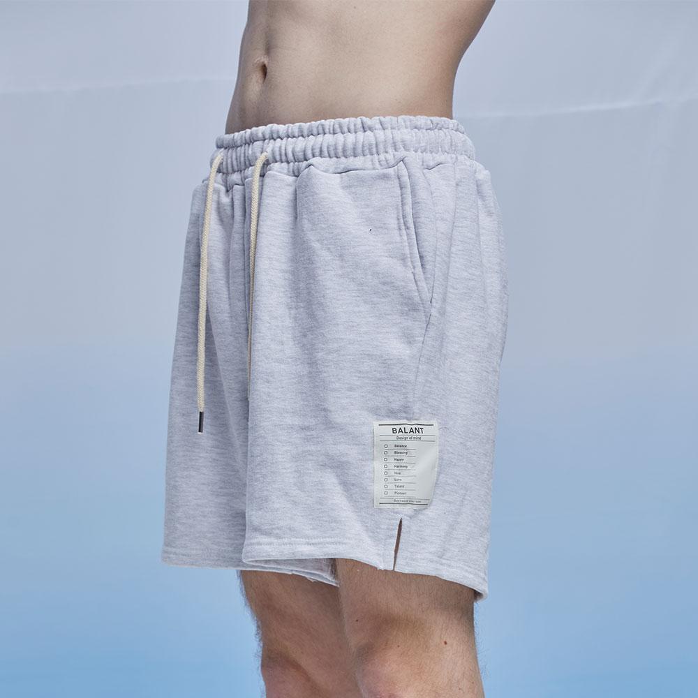 BALANT Classic Label Heavy Terry Shorts - Grey