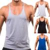 O-Ausschnitt Einfarbig Atmungsaktives Fitness-Westen Ärmelloses Lockeres T-Shirt Bodybuilding-Kleidung Streetwear