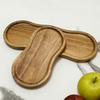 Asymmetrical Acacia Wood Tray Versatile Serving Plate for Snacks Desserts Coffee Coaster Home Afternoon Tea Table Decor