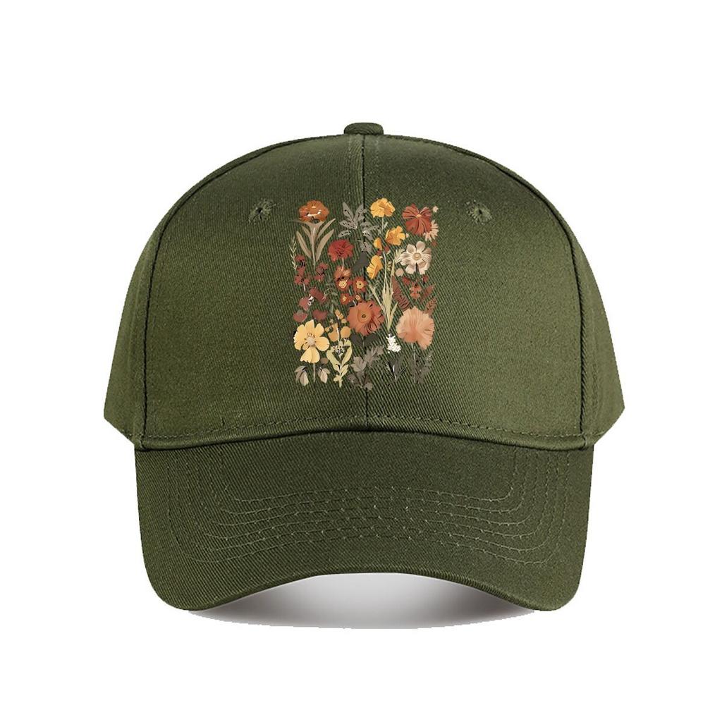 Pink Vintage Floral Casual Baseball Cap Fashion Unisex Sunhat Womens Outdoor Sports Snapback Cap