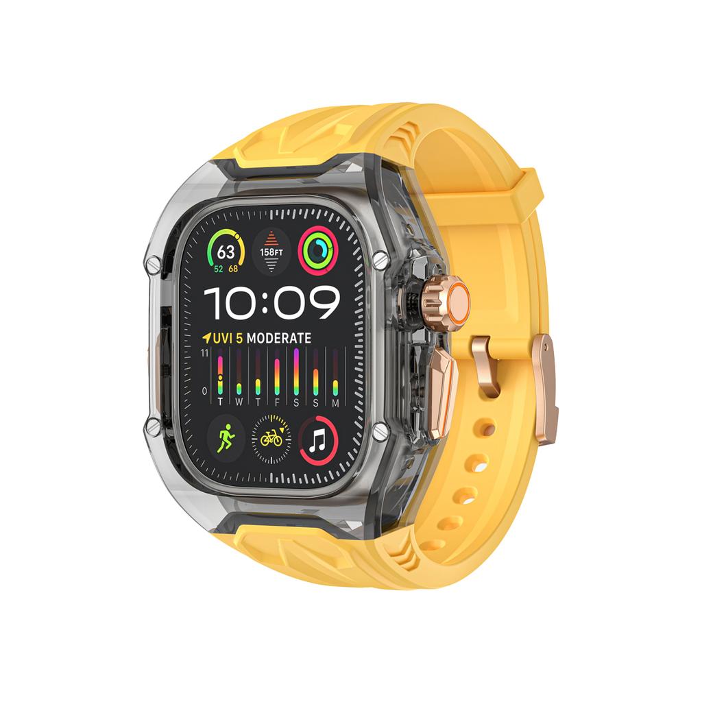 Transparent Modification Kit for Apple Watch Ultra 3 2 49mm Series 11 10 46mm 42mm PC+TPU Strap for Iwatch 9 8 7 45 41mm 40 44mm
