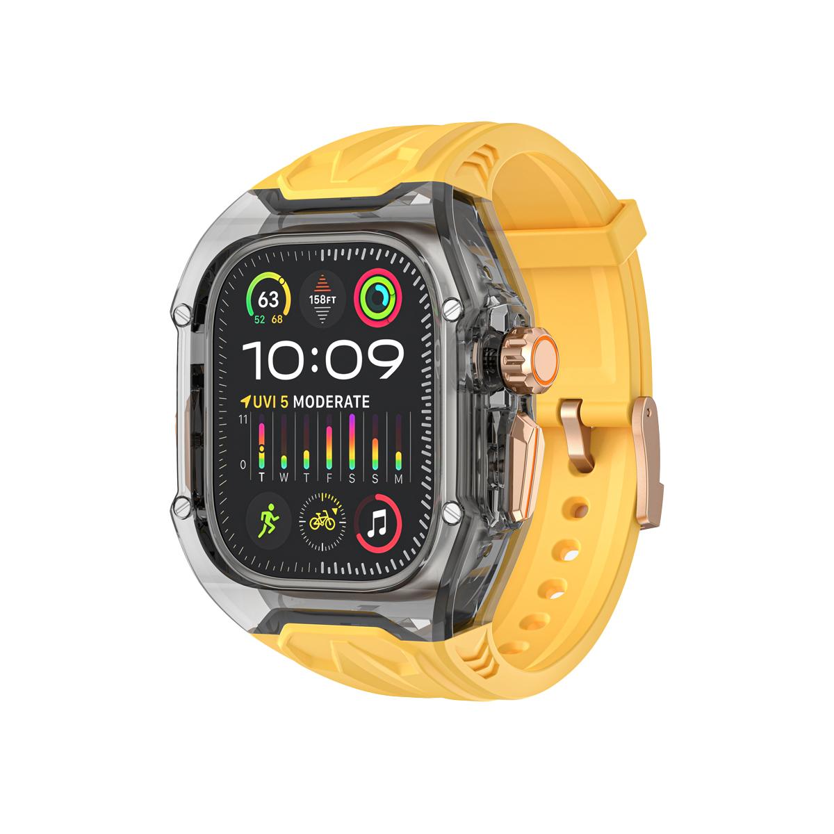 

Прозрачный комплект для модификации для Apple Watch Ultra 3 2 49 мм Серии 11 10 46 мм 42 мм Ремешок из ПК+ТПУ для Iwatch 9 8 7 45 41 мм 40 44 мм for Ultra 3 2 1 49mm