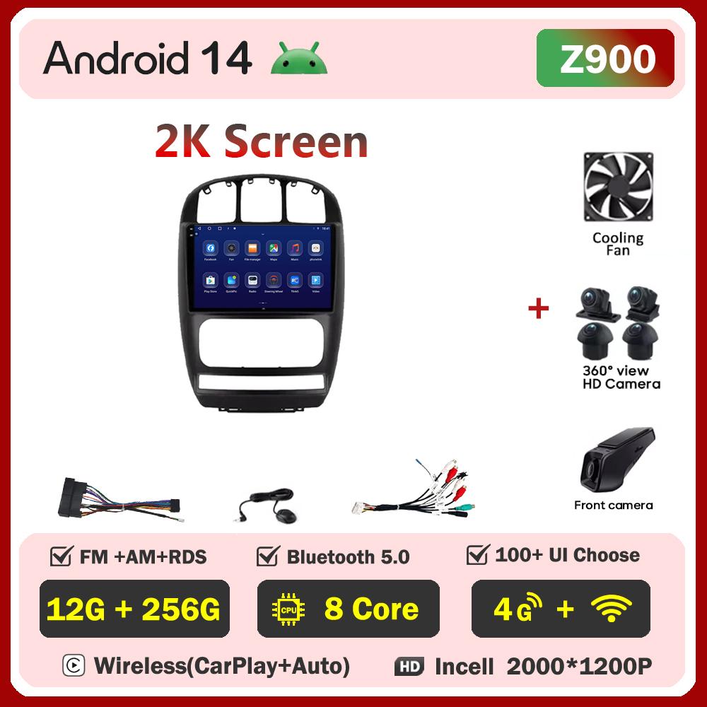 For Dodge Caravan 4 For Chrysler Voyager RG RS Town & Country RS 2000 Android 14 Car Radio Touch Screen Automotive Multimedia