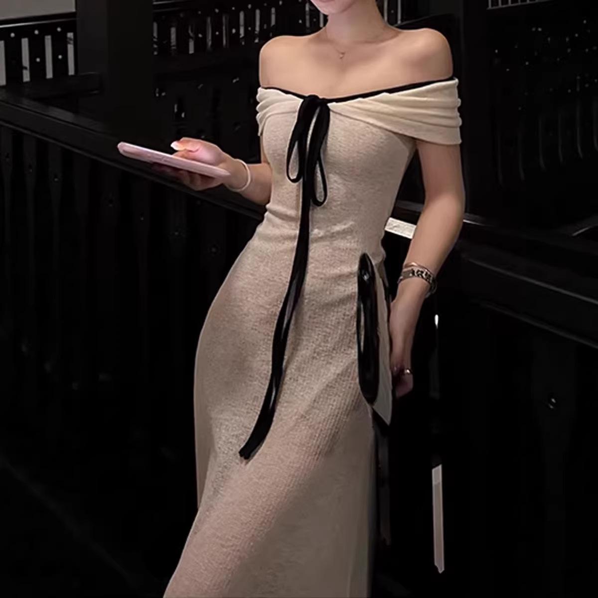 

Windsor Love Romantic One-Shoulder Lace-Up Cinched Waist Dress for Spring Women S белый