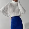 Fashion Solid Turtleneck Sweater Women Autumn Winter Long Sleeve Loose Sweaters Casual Long Sleeve Office Pullovers Knitwears 29386