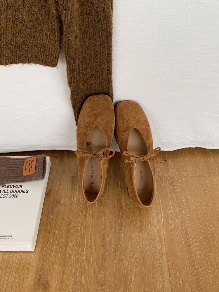 Soft-soled Single Shoes Women's Ladyshoes 2025 Autumn Fashion Shallow Bow Soft Leather Doudou Flat-soled Women's Shoes