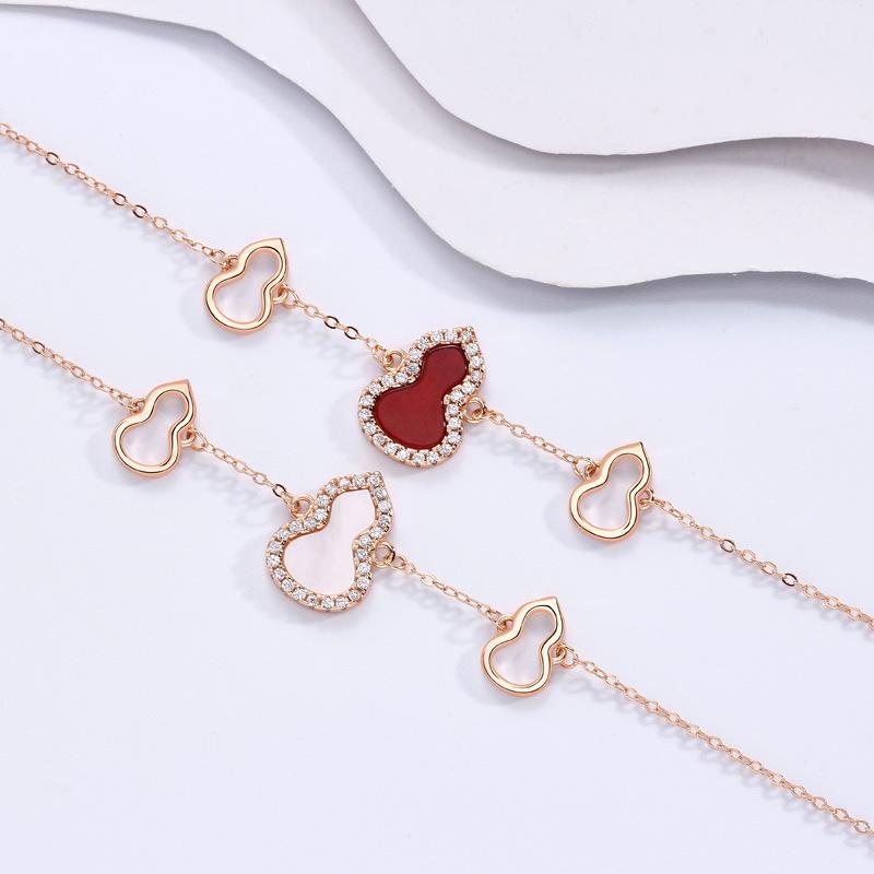 Gourd Bracelet Niche Ins Style Light Luxury High-end Sense White Fritillary Agate Bracelet Jewelry Women