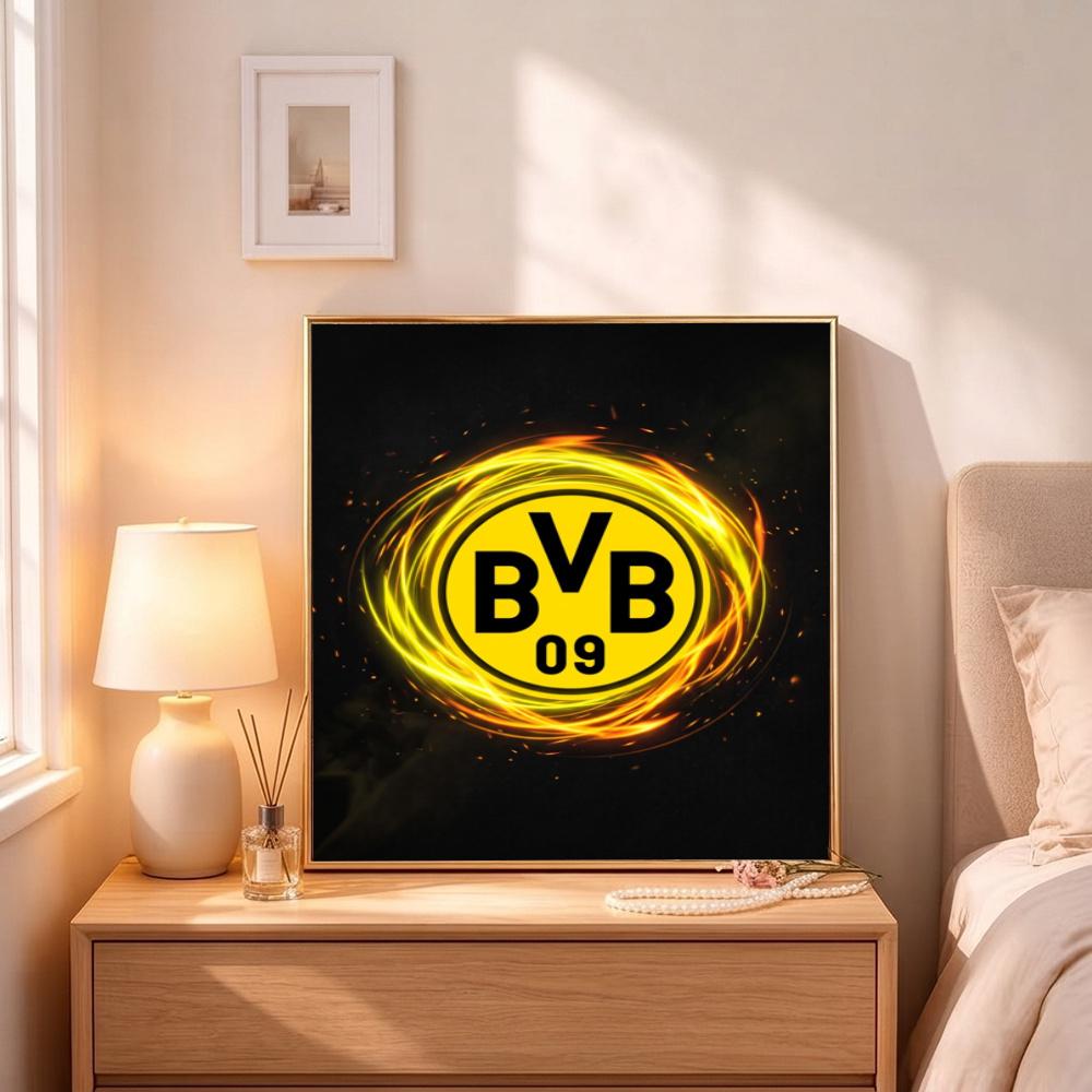 Bvb Soccer Team Stadium Theme Diamond Painting Round Diamond Mosaic Rhinestones Diamond Embroidery Craft Kit Wall Decor Without Frame