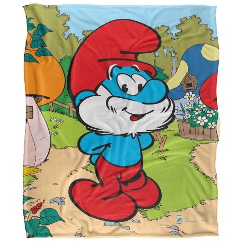 The Smurfs Silky Papa Smurf Supersoft Blanket