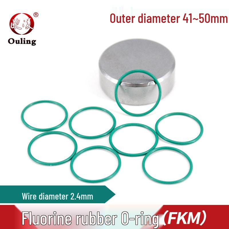 Green FKM O-Ring Seal, Outer Diameter: 41-50mm x Cross-section: 2.4mm. 41mm OD (5 pcs) Green FKM O-ring