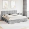 Bed Frame with Storage and Headboard Grey Sonoma