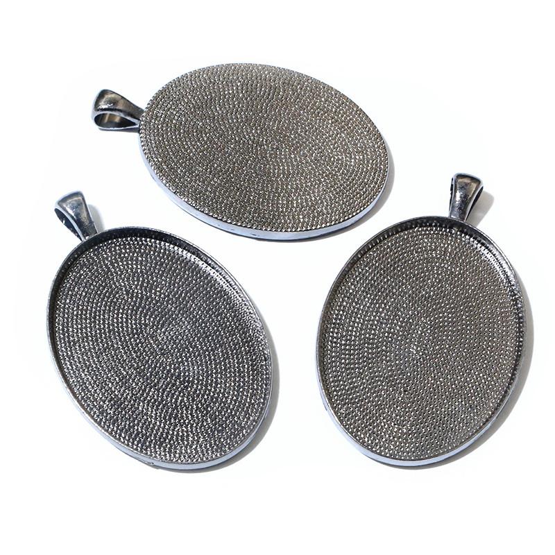 Neue Mode 5 Stück/Los 30x40mm Innenmaß 8 Farben Beschichtet Einfacher Stil Cabochon Basis Fassung Anhänger Anhänger