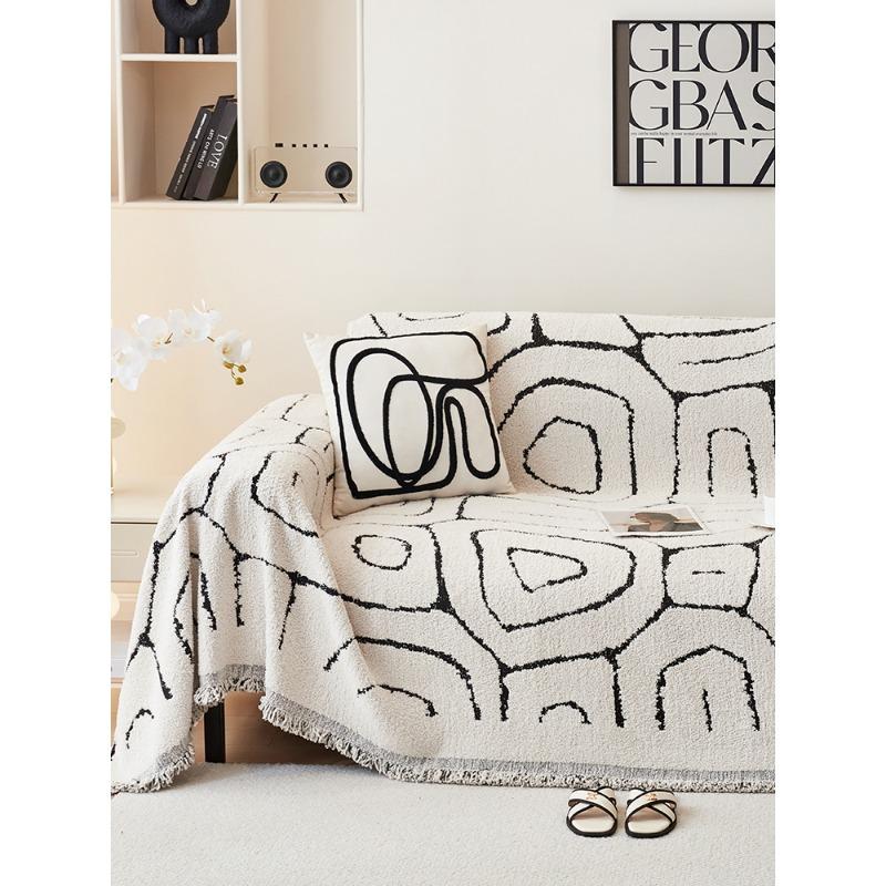 

Полубархатный чехол для диванной подушки в стиле ваби-саби, минималистичный цельный осенне-зимний универсальный чехол, одеяло 180*420cm