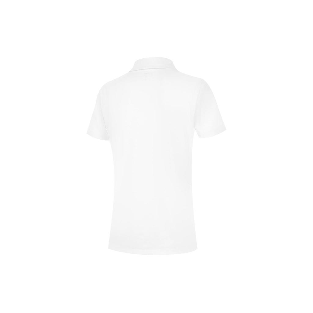 Li Ning Group Purchase Series Solid Color Breathable Quick-Dry Polo Shirt Women Tops White APLU190-1