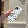 ins wind silver leopard print is suitable for iPhone17Pro max Apple 16Pro mobile phone case double-layer IMD advanced sense
