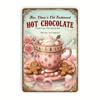 [JIT]Decorative Sign& PlaqueVintage Christmas Style Hot Chocolate Metal Sign Mrs Claus Old Fashioned Hot Chocolate Fresh from The North Pole Add Your 