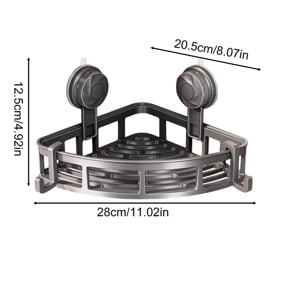 Corner Shower Organizer Suction Cup Organizer Shelf For Bathroom No Drilling Bathroom Storage Drainer Holder For Shampoo Shower