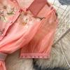 Elegant Short-Sleeve Floral Embroidered Dress for Women Vintage Turn Down Collar Belt Slim A-line Long Maxi Dress