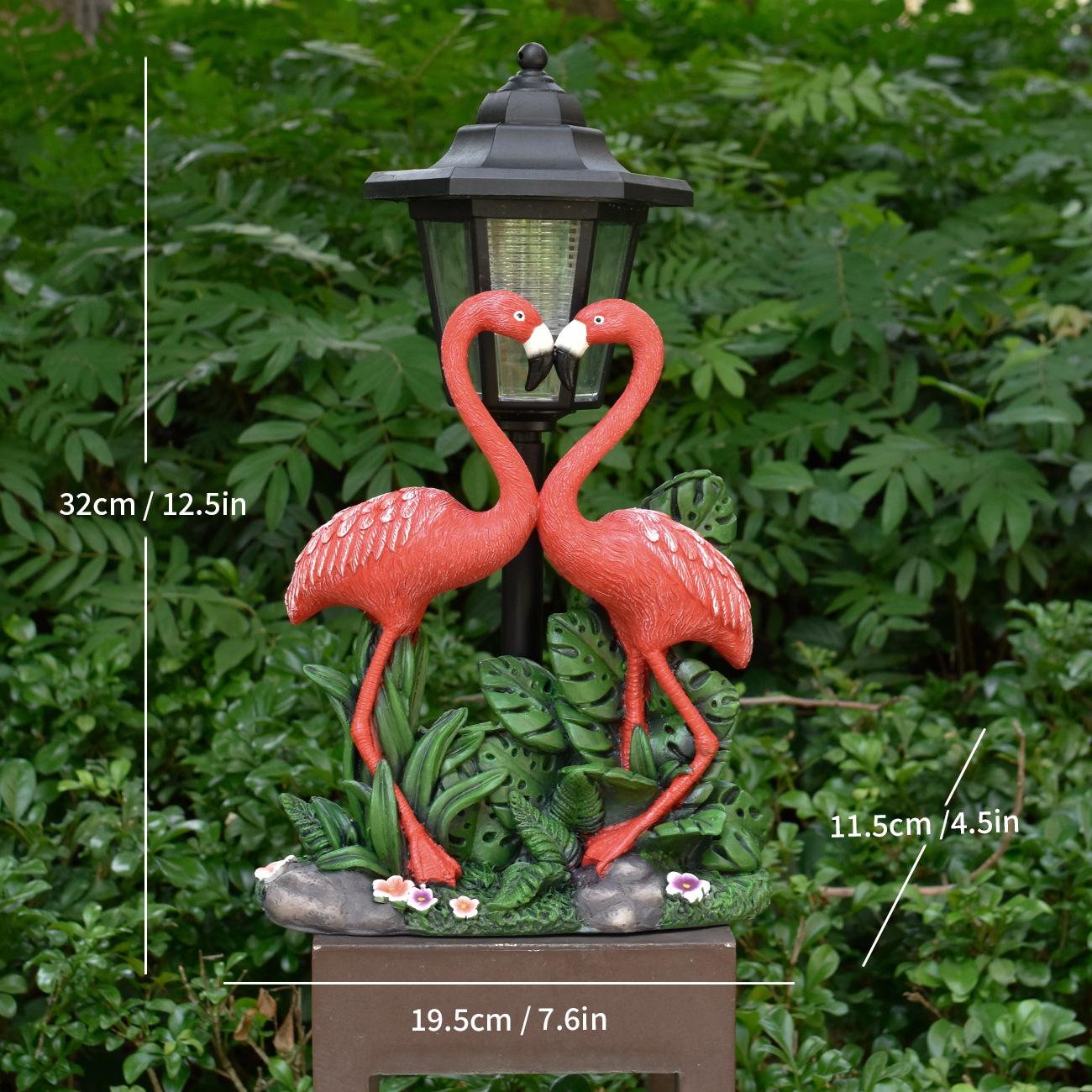 JYL TS/155,Flamingo Outdoor Garden Solar Light Tropical Garden Decor Figurine Garden Statue Resin Craft One Size хурма