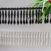 3Yards/Lot White Black Large Water Droplet Pearl Tassel Handmade DIY Lace Trim Wedding Dress Hat Headwear Hanfu Decorative
