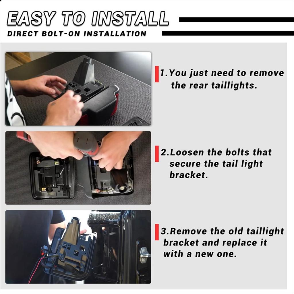 #10C Automotive Parts & Accessories,Tail Light Brackets for Jeep Wrangler JL 2018-2024,Black