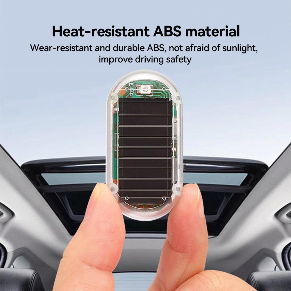 Car Solar Power Strobe Signal Light Security System Fake Security Light Caution Flashing Warning Anti-theft Alarm Lamp