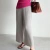 Shop   Women Matching Pleats Banding Wide Pants Charcoal Ble Wpt 3107