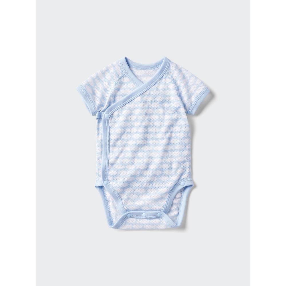 Uniqlo Japan Cotton Mesh Bodysuit Front Opening