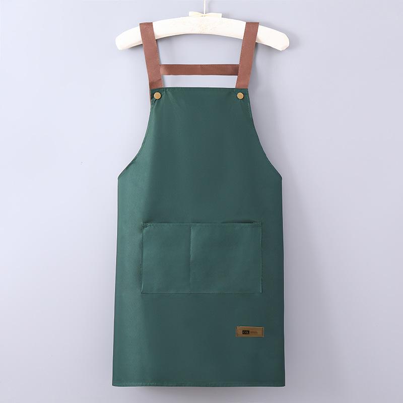 Korean Style Waterproof and Oil-Proof Apron: Durable, Stain-Resistant, with Custom Text for Adult Kitchen and Work Use