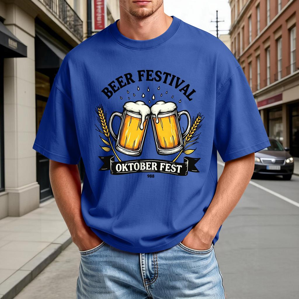 Men's Short Sleeve T Shirt Beer Festival Oktober Fest Graphic Tee Casual Comfortable Crew Neck Summer Top