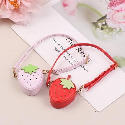 Cute Mini Doll Strawberry Crossbody Bag Shoulder Bag Doll  Clothes Accessories 1/12 Dollhouse Decoration Pretend Play Toy