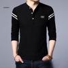Men's Spring & Autumn Slim-Fit Long-Sleeve Stand Collar T-Shirt - Korean Style