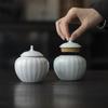 Creative Small Tea Jar household ceramic moisture-proof tea storage jar Small portable tea storage sealed jars Teaware Caddies