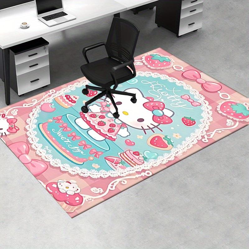 Office Rug Hello Kitty, Strawberry Shortcake Anti-Slip Rug, Machine Washable for Living Room, Bedroom, Office, Multiple Sizes, Bedroom Mat, Decorative