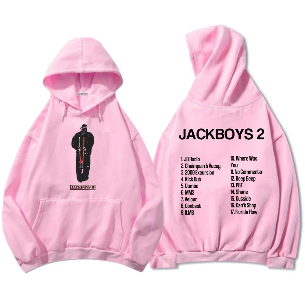 Fashion Men Hoodies Album JACKBOYS II Printing Sweatshirt Casual Long Sleeve Hooded Pullovers Grunge Men Tops