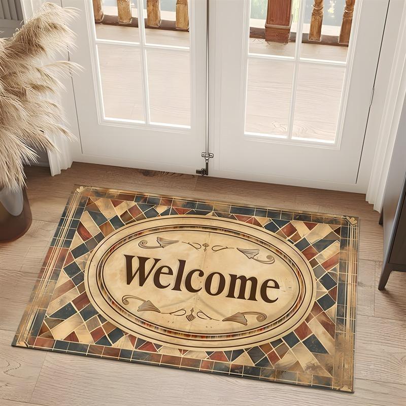 Welcome Entrance Doormat Home Decor Carpet Indoor Outdoor Floor Mat Living Room Bedroom Bath Kitchen Rug