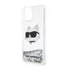 Karl Lagerfeld Liquid Glitter Nft Choupette Head - Etui Iphone 12 / Iphone 12 Pro (Srebrny)
