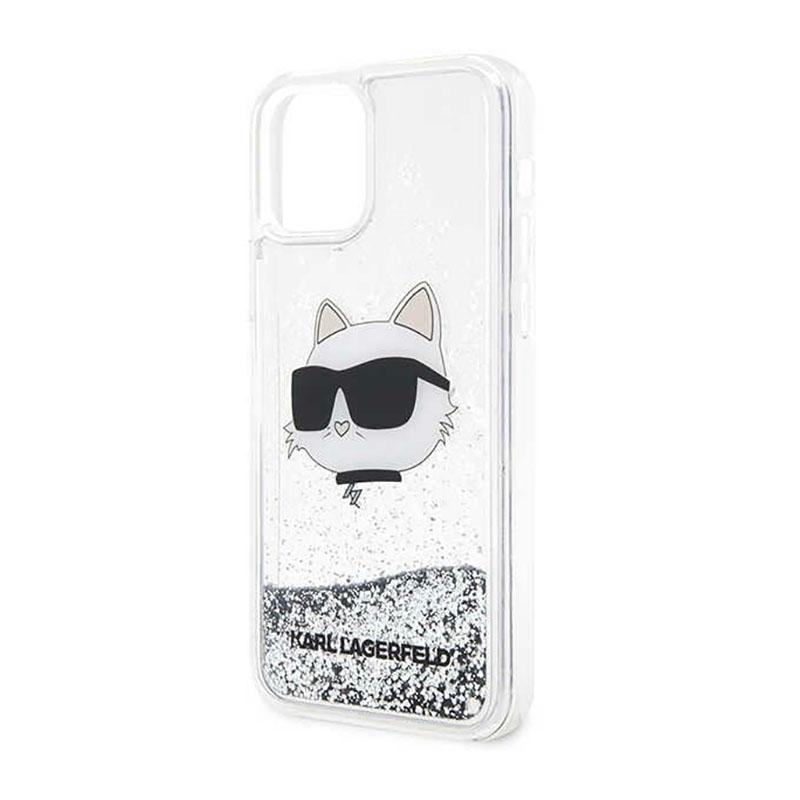 Karl Lagerfeld Liquid Glitter Nft Choupette Head - Etui Iphone 12 / Iphone 12 Pro (Srebrny)