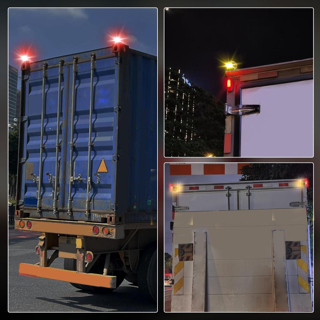 Ygmylandbb Truck LED Side Marker Lamp, 2 LED Double Sided Luminous, Shoulder Light, Side