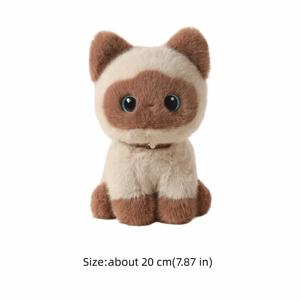 Soft Fluffy Cat Plush Toys Sitting Pose Cat Stuffed Animal Toys Desktop Decor