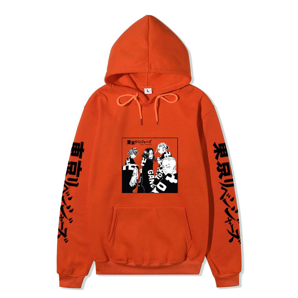Tokyo Revengers Gang Group Unisex Fleece Hoodie Autumn Winter Black White Manga Print Long Sleeve Anime Pullover Sweatshirt