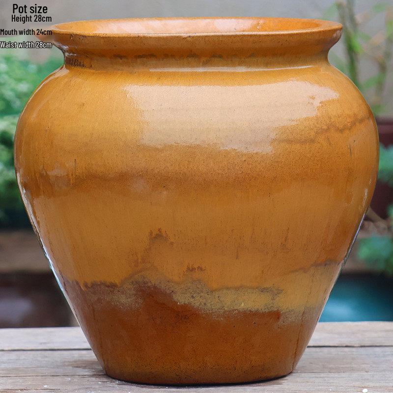Retro Coarse Pottery Succulent Bonsai Floor Pot for Indoor Plants