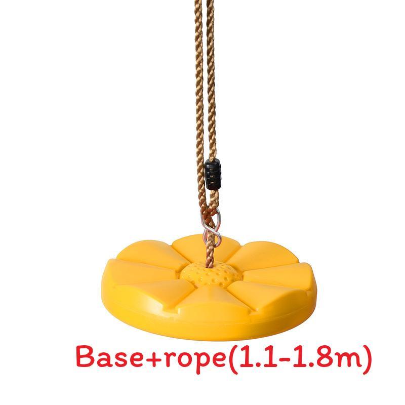 Baby Plastic Swing With Petal Design And Hanging Rope For Toddler Playroom Use